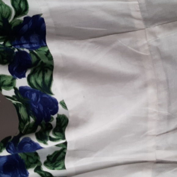 Resort Stella McCartney blue floral pattern shift dress scoop neck belt 6 40 - Picture 7 of 7